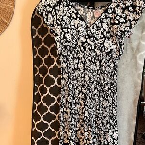 No Boundaries Black and White Floral Casual Dress